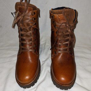 Boots-womens brown leather fashion boots-size 8
